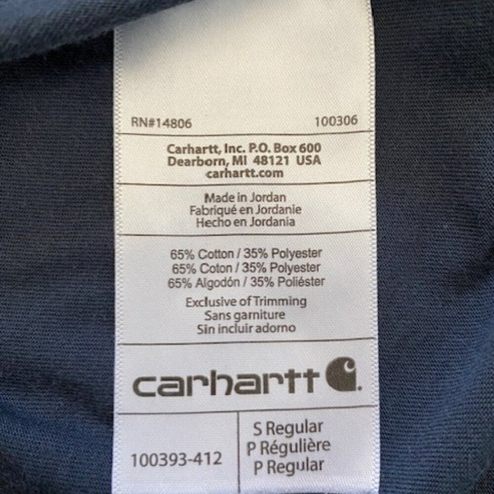 CARHARTT Force Long Sleeve Navy Blue Long Sleeve T Shirt Small - Picture 12 of 12
